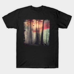 Blurred Vision - Abstract Forest at Sunrise T-Shirt